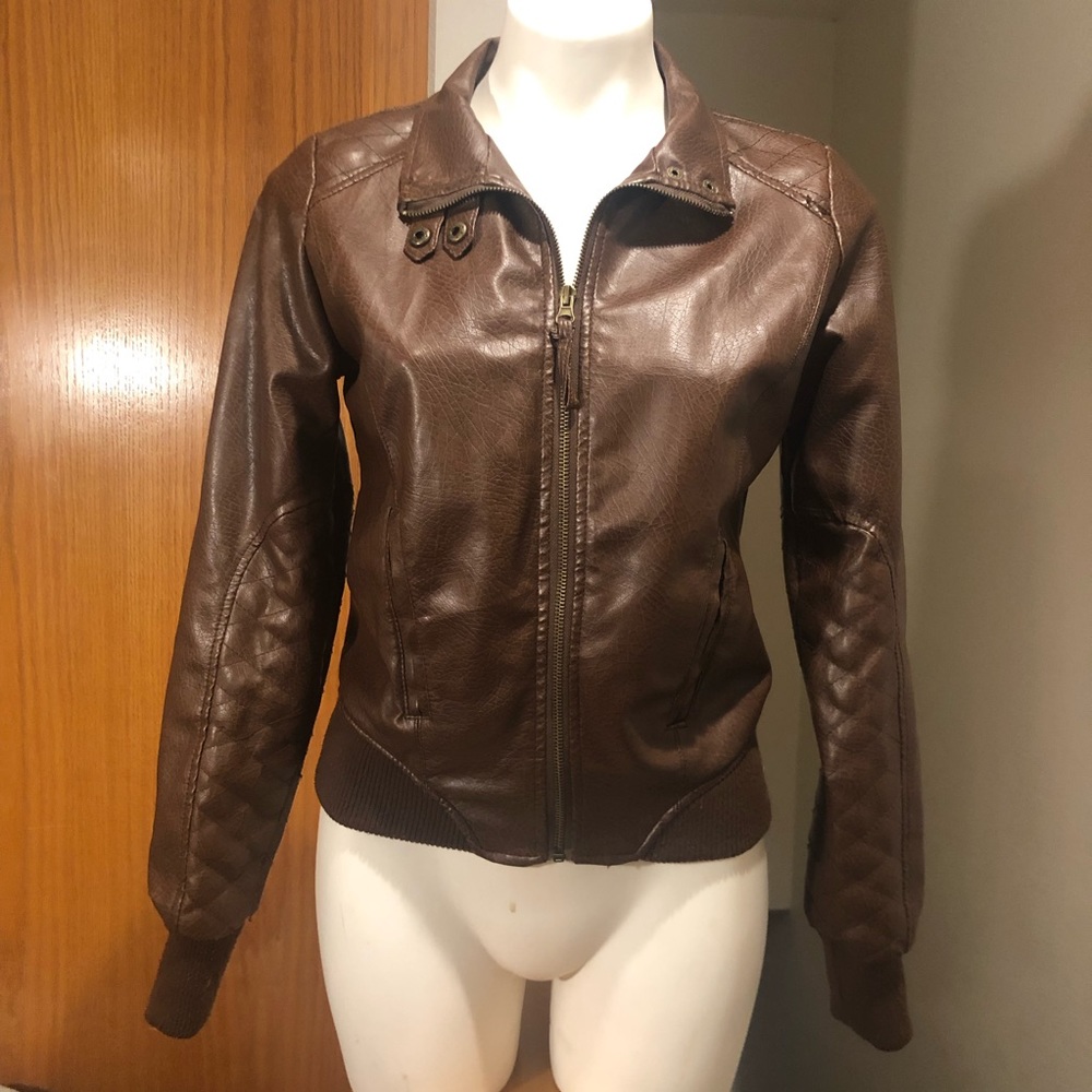 Wishful Park Brown Medium Leather Jacket.